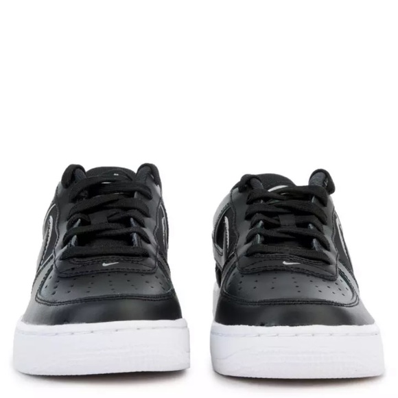 NIKE AIR FORCE ONE AF1 BLACK WHITE SILVER BQ7042 - Picture 4 of 12